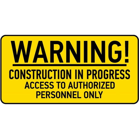 Traffic & Warehouse Signs - Construction In Progress Sign 5 - Weather Approved Aluminum Street Sign, 0.04 Thickness - 10" X 7"