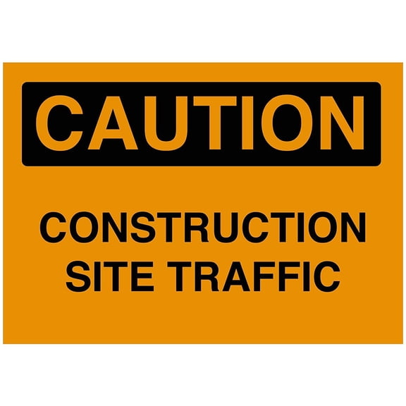 Traffic & Warehouse Signs - Construction Site Traffic Signs - Weather Approved Aluminum Street Sign, 0.04 Thickness - 10" X 7"