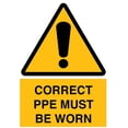 thumbnail image 1 of Traffic & Warehouse Signs - Correct PPE Must Be Worn Sign R3 - Weather Approved Aluminum Street Sign, 0.04 Thickness - 10" X 7", 1 of 5