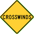 thumbnail image 1 of Traffic & Warehouse Signs - Crosswinds, New York State - Weather Approved Aluminum Street Sign, 0.04 Thickness - 12" X 8", 1 of 5