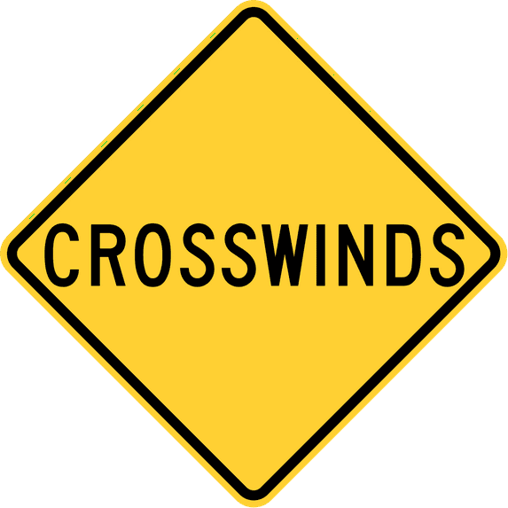 Traffic & Warehouse Signs - Crosswinds, New York State - Weather Approved Aluminum Street Sign, 0.04 Thickness - 24" X 36"