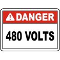 thumbnail image 1 of Traffic & Warehouse Signs - Danger 480 Volts Sign - Weather Approved Aluminum Street Sign, 0.04 Thickness - 12" X 18", 1 of 5