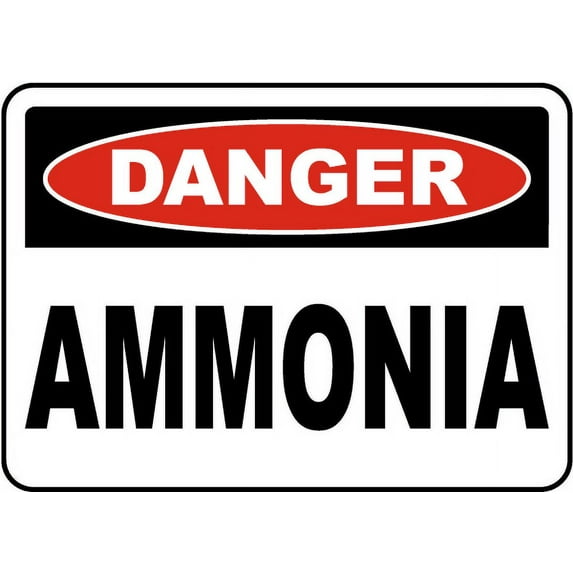 Traffic & Warehouse Signs - Danger Ammonia Sign - Weather Approved Aluminum Street Sign, 0.04 Thickness - 12" X 8"