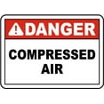thumbnail image 1 of Traffic & Warehouse Signs - Danger Compressed Air Sign - Weather Approved Aluminum Street Sign, 0.04 Thickness - 12" X 8", 1 of 5