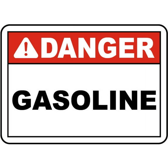 Traffic & Warehouse Signs - Danger Gasoline Sign - Weather Approved Aluminum Street Sign, 0.04 Thickness - 24" X 36"