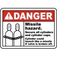 thumbnail image 1 of Traffic & Warehouse Signs - Danger Missile Hazard Sign - Weather Approved Aluminum Street Sign, 0.04 Thickness - 12" X 18", 1 of 5