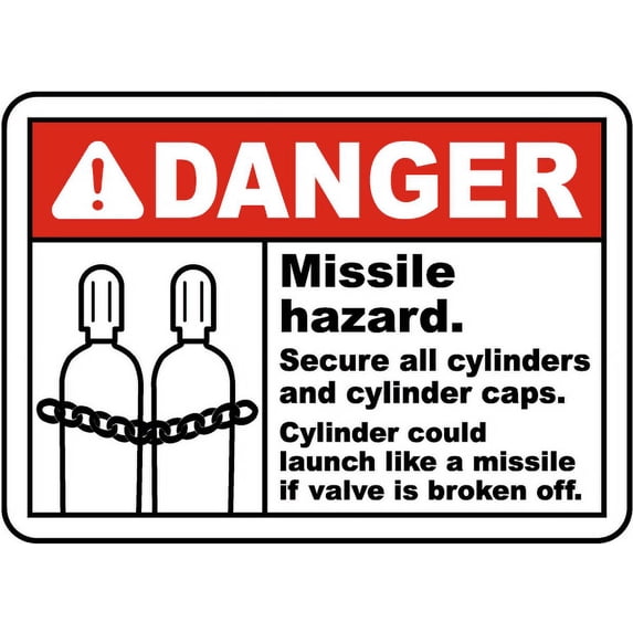 Traffic & Warehouse Signs - Danger Missile Hazard Sign - Weather Approved Aluminum Street Sign, 0.04 Thickness - 12" X 18"