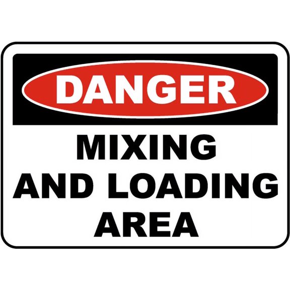 Traffic & Warehouse Signs - Danger Mixing and Loading Area Sign - Weather Approved Aluminum Street Sign, 0.04 Thickness - 10" X 7"
