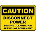 thumbnail image 1 of Traffic & Warehouse Signs - Disconnect Power Before Cleaning or Servicing Sign - Weather Approved Aluminum Street Sign, 0.04 Thickness - 24" X 36", 1 of 5