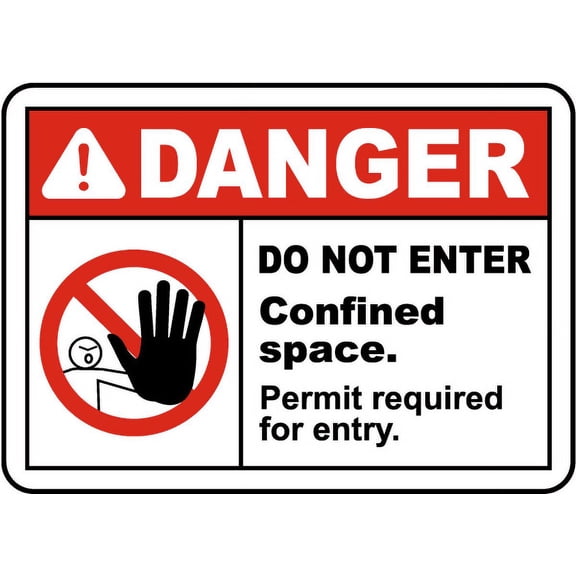 Traffic & Warehouse Signs - Do Not Enter Permit Required Sign - Weather Approved Aluminum Street Sign, 0.04 Thickness - 18" X 24"
