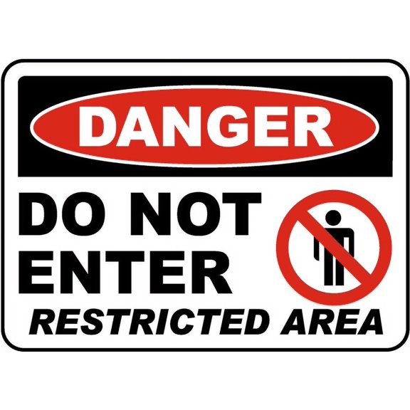 Traffic & Warehouse Signs - Do Not Enter Restricted Area Sign - Weather Approved Aluminum Street Sign, 0.04 Thickness - 10" X 7"