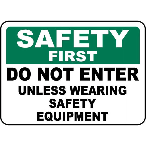 Traffic & Warehouse Signs - Do Not Enter Unless Wearing PPE Sign - Weather Approved Aluminum Street Sign, 0.04 Thickness - 10" X 7"