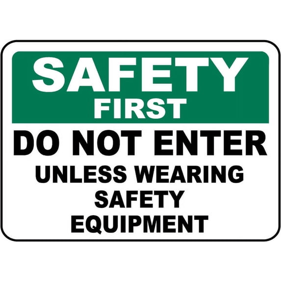 Traffic & Warehouse Signs - Do Not Enter Unless Wearing PPE Sign - Weather Approved Aluminum Street Sign, 0.04 Thickness - 18" X 24"