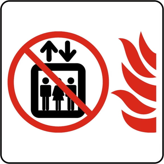 Traffic & Warehouse Signs - Do Not Use Elevator In Case Of Fire Sign - Weather Approved Aluminum Street Sign, 0.04 Thickness - 10" X 7"