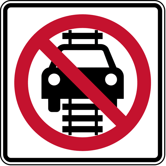 Traffic & Warehouse Signs - Do not drive on tracks - Weather Approved Aluminum Street Sign, 0.04 Thickness - 24" X 36"