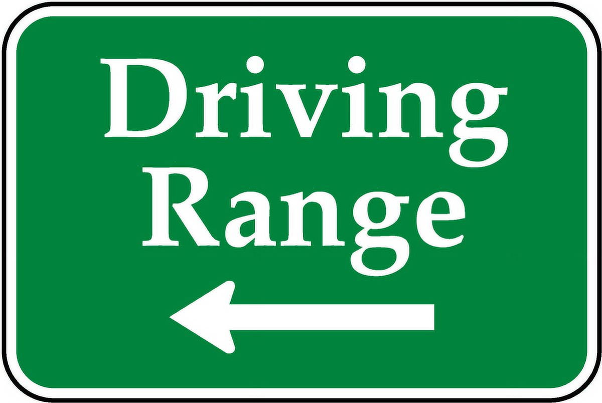Traffic & Warehouse Signs Driving Range (Left Arrow) Sign D6 18 x 24