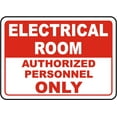 thumbnail image 1 of Traffic & Warehouse Signs - Electrical Room Authorized Only Sign - Weather Approved Aluminum Street Sign, 0.04 Thickness - 12" X 8", 1 of 5