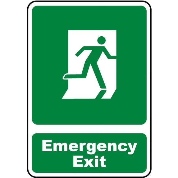 Traffic & Warehouse Signs - Emergency Exit Sign - Weather Approved Aluminum Street Sign, 0.04 Thickness - 10" X 7"