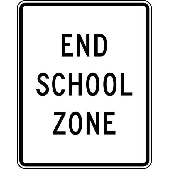Traffic & Warehouse Signs - End School Zone (Usually Under an R2 Speed Limit Sign) 12 x 8 Aluminum Sign Street Weather Approved Sign - 1 Sign