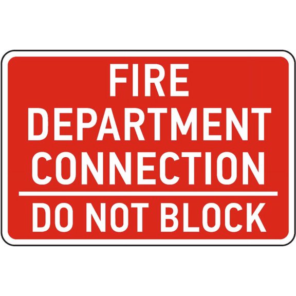 Traffic & Warehouse Signs - Fire Department Connection Sign - Weather Approved Aluminum Street Sign, 0.04 Thickness - 18" X 24"