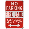thumbnail image 1 of Traffic & Warehouse Signs - Fire Lane Keep Clear At All Times Sign - Weather Approved Aluminum Street Sign, 0.04 Thickness - 24" X 36", 1 of 5