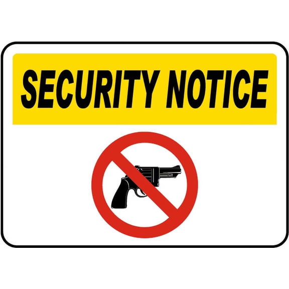 Traffic & Warehouse Signs - Firearms Prohibited Sign - Weather Approved Aluminum Street Sign, 0.04 Thickness - 12" X 18"