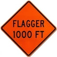 thumbnail image 1 of Traffic & Warehouse Signs - Flagger 1000 FT Sign - Weather Approved Aluminum Street Sign, 0.04 Thickness - 12" X 18", 1 of 5