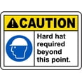 thumbnail image 1 of Traffic & Warehouse Signs - Hard Hat Required Beyond This Sign 2 - Weather Approved Aluminum Street Sign, 0.04 Thickness - 12" X 18", 1 of 5