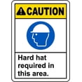 thumbnail image 1 of Traffic & Warehouse Signs - Hard Hat Required In This Area Sign 1 - Weather Approved Aluminum Street Sign, 0.04 Thickness - 12" X 18", 1 of 5