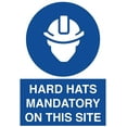thumbnail image 1 of Traffic & Warehouse Signs - Hard Hats Mandatory On This Site Sign - Weather Approved Aluminum Street Sign, 0.04 Thickness - 12" X 18", 1 of 5