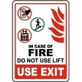 thumbnail image 1 of Traffic & Warehouse Signs - In Case of Fire Do Not Use Lift Sign - Weather Approved Aluminum Street Sign, 0.04 Thickness - 24" X 36", 1 of 5