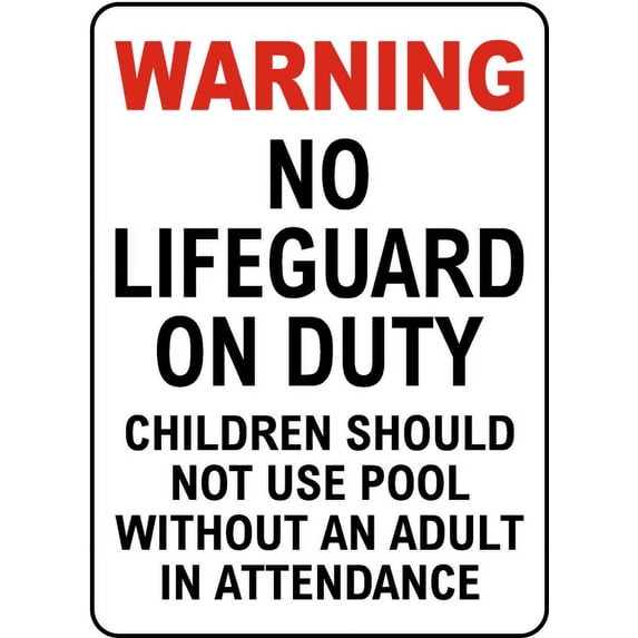 Traffic & Warehouse Signs - Johnson County Kansas No Lifeguard Sign - Weather Approved Aluminum Street Sign, 0.04 Thickness - 12" X 18"