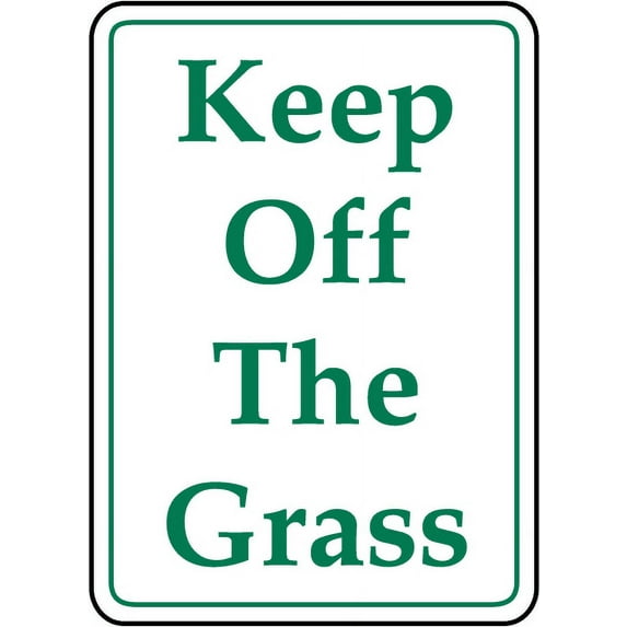 Traffic & Warehouse Signs - Keep Off The Grass Sign 1 - Weather Approved Aluminum Street Sign, 0.04 Thickness - 24" X 36"
