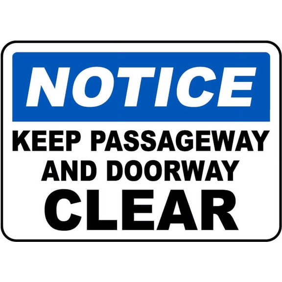 Traffic & Warehouse Signs - Keep Passageway Clear Sign - Weather Approved Aluminum Street Sign, 0.04 Thickness - 10" X 7"