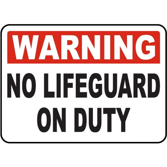 Traffic & Warehouse Signs - Lawrence County Kansas No Lifeguard Sign - Weather Approved Aluminum Street Sign, 0.04 Thickness - 24" X 36"