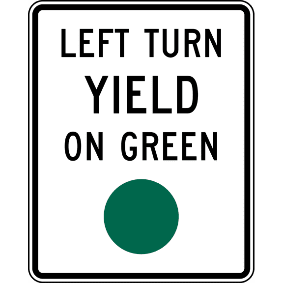 Traffic & Warehouse Signs - Left turn yield on green - Weather Approved Aluminum Street Sign, 0.04 Thickness - 10" X 7"