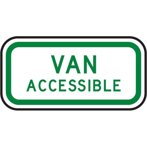 Traffic & Warehouse Signs - MUTCD Van Accessible Sign - Weather Approved Aluminum Street Sign, 0.04 Thickness - 10" X 7"