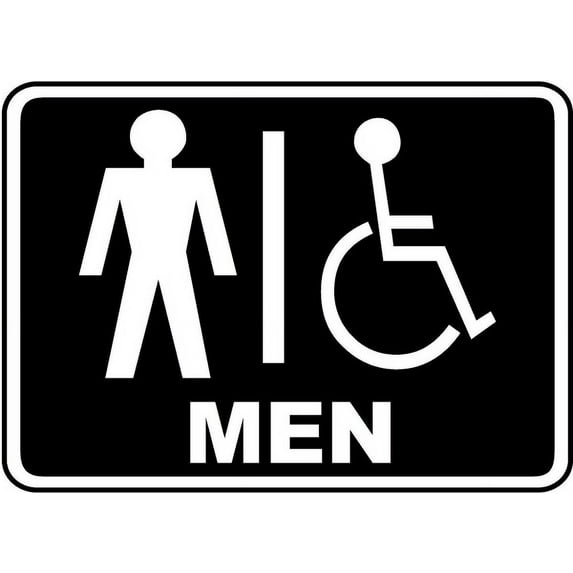 Traffic & Warehouse Signs - Men / Accessible Restroom Sign - Weather Approved Aluminum Street Sign, 0.04 Thickness - 18" X 24"