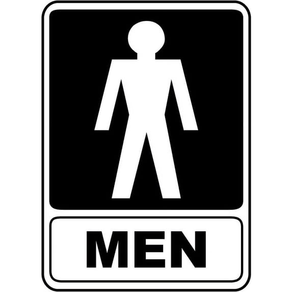 Traffic & Warehouse Signs - Men Restroom Sign - Weather Approved Aluminum Street Sign, 0.04 Thickness - 10" X 7"
