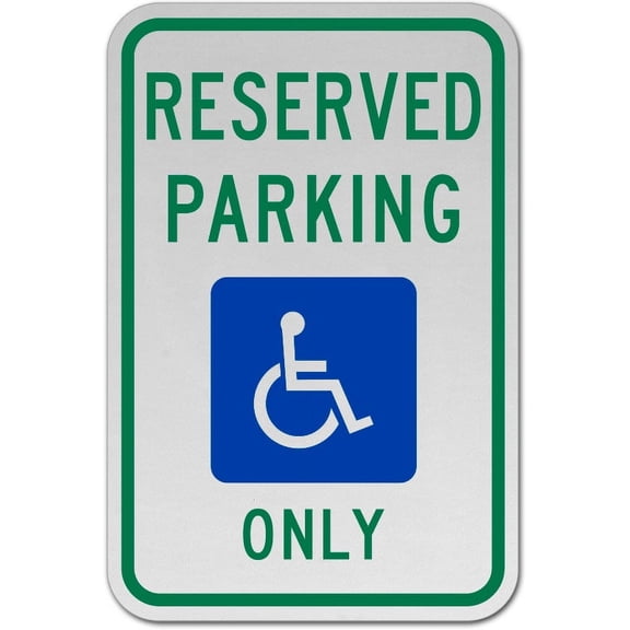 Traffic & Warehouse Signs - Michigan Accessible Parking Sign - Weather Approved Aluminum Street Sign, 0.04 Thickness - 12" X 18"