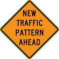 thumbnail image 1 of Traffic & Warehouse Signs - New traffic pattern ahead - Weather Approved Aluminum Street Sign, 0.04 Thickness - 12" X 8", 1 of 5