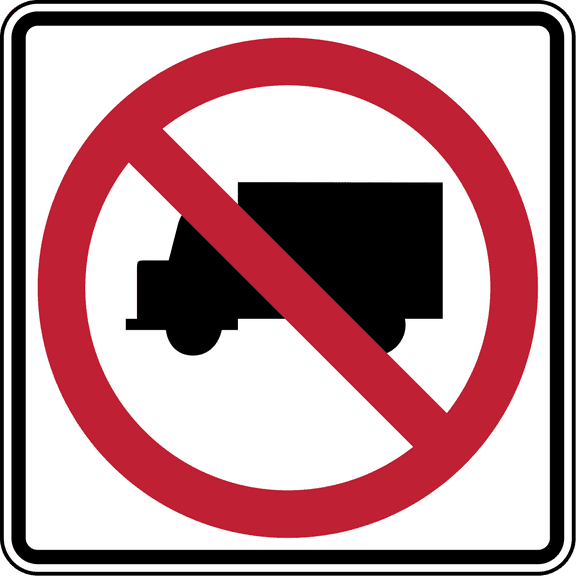 Traffic & Warehouse Signs - No Large Trucks - Weather Approved Aluminum Street Sign, 0.04 Thickness - 12" X 18"