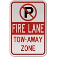 thumbnail image 1 of Traffic & Warehouse Signs - No Parking Fire Lane Tow Away Zone Sign - Weather Approved Aluminum Street Sign, 0.04 Thickness - 10" X 7", 1 of 5