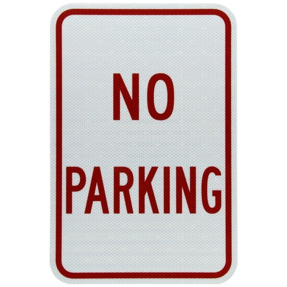Traffic & Warehouse Signs - No Parking Sign R3-8A - Weather Approved Aluminum Street Sign, 0.04 Thickness - 24" X 36"