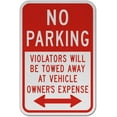 thumbnail image 1 of Traffic & Warehouse Signs - No Parking Violators Towed Away Sign - Weather Approved Aluminum Street Sign, 0.04 Thickness - 18" X 24", 1 of 5