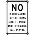 thumbnail image 1 of Traffic & Warehouse Signs - No Skateboarding Roller Blading Sign - Weather Approved Aluminum Street Sign, 0.04 Thickness - 12" X 18", 1 of 5