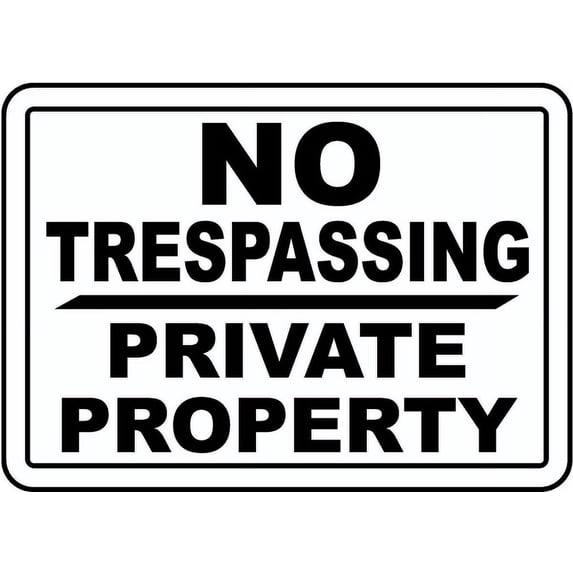 Traffic & Warehouse Signs - No Trespassing Private Property Sign - Weather Approved Aluminum Street Sign, 0.04 Thickness - 12" X 8"