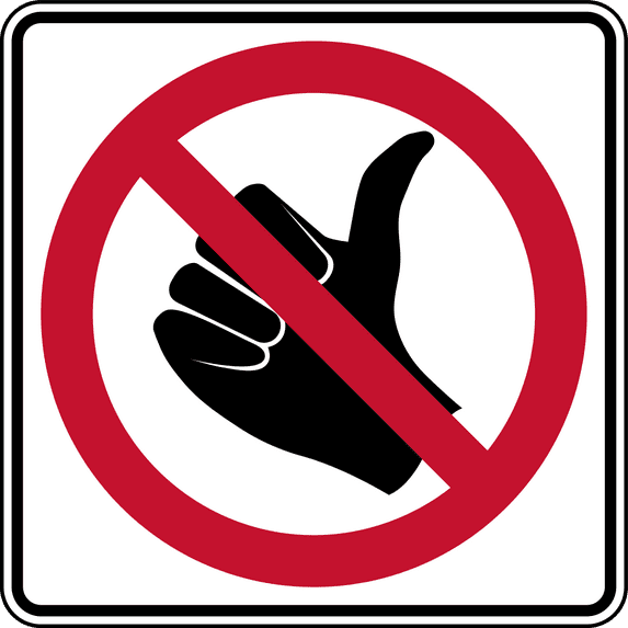 Traffic & Warehouse Signs - No hitch hiking - Weather Approved Aluminum Street Sign, 0.04 Thickness - 18" X 24"