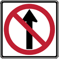 thumbnail image 1 of Traffic & Warehouse Signs - No straight through - Weather Approved Aluminum Street Sign, 0.04 Thickness - 12" X 18", 1 of 5