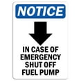 thumbnail image 1 of Traffic & Warehouse Signs - Notice - in Case of Emergency Shut Off Sign with Symbol - Weather Approved Aluminum Street Sign, 0.04 Thickness - 24" X 36", 1 of 5
